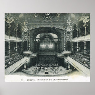 Poster Vintage Switzerland, Geneva 1910, Victoria Hall