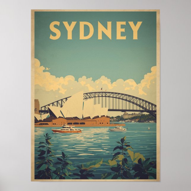 Poster Vintage Sydney Travel (Devant)
