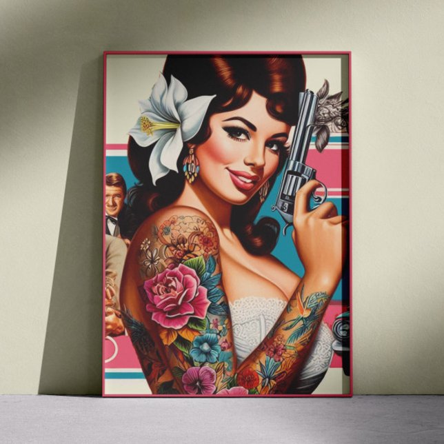 Poster Vintage Tattooed Pulp Pin-up (Créateur téléchargé)