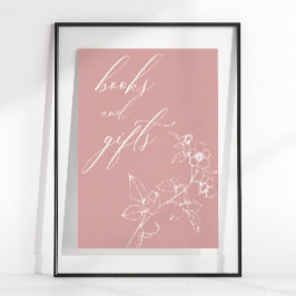 Poster Vintage Temps Floral Baby shower Livres Cadeaux