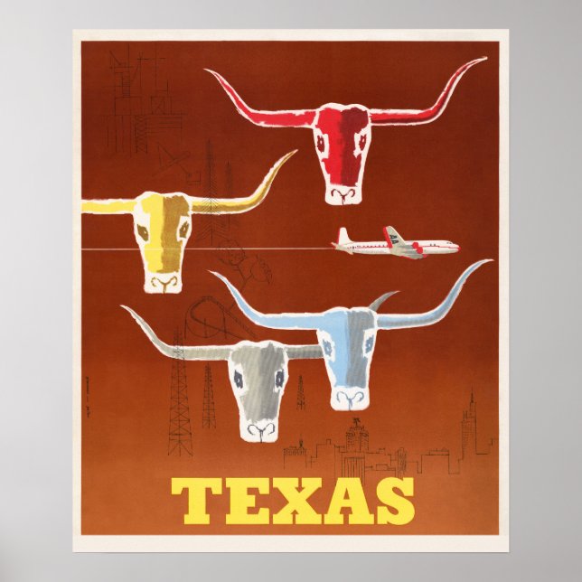 Poster vintage Texas (Devant)