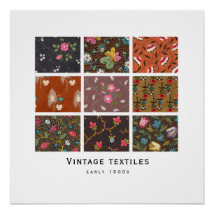Poster "Vintage Textilien"   Designs der 1800er Ja