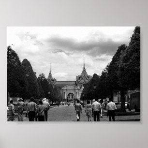 Poster Vintage Thaïlande Bangkok Porte du palais royal to