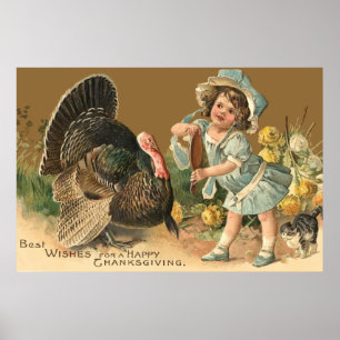 Poster vintage Thanksgiving Turkey II