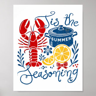 Poster Vintage Tis La Saison Vibes Été Drôle Eau Crawfish