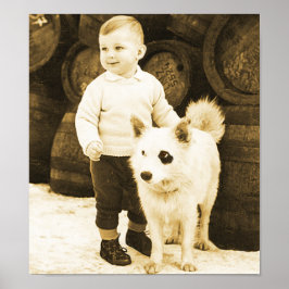 Poster Vintage Toddler Avec Son Mutt