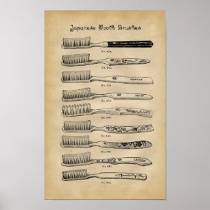 Poster Vintage Toothbrushes