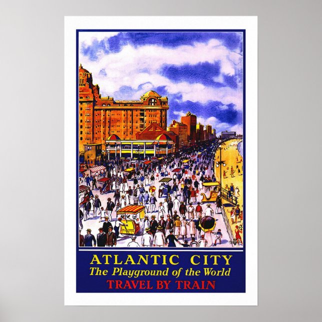 Poster Vintage travel, Atlantic City (Devant)