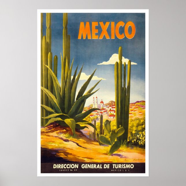 Poster Vintage travel, Mexique (Devant)