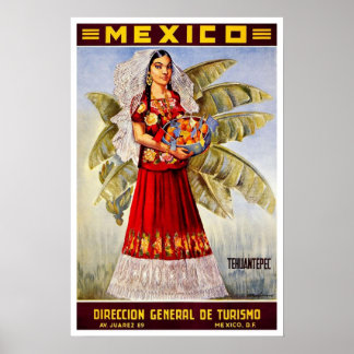 Poster Vintage travel, Mexique