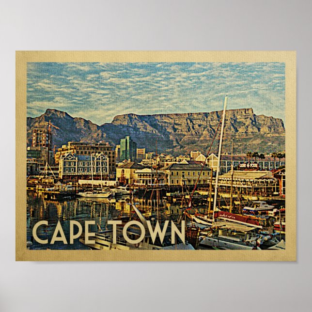 Poster Vintage Travel Poster von Kapstadt (Vorne)