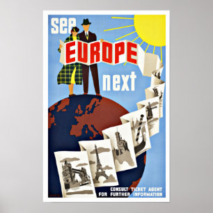 Poster Vintage Travel See Europe