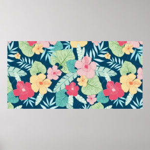 Poster vintage tropical hawaïen sans couture motif