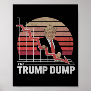 Poster Vintage Trump Dump Anti Trump Crash Boursier Prote