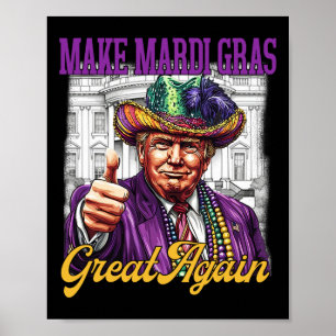 Poster Vintage Trump Faire Mardi Gras Encore Plus Drôle C