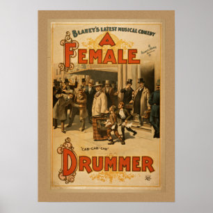 Poster Vintage - Un batteur féminin