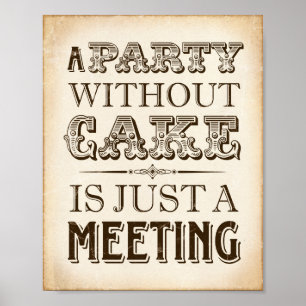 Poster Vintage UNE FÊTE SANS GÂTEAU SIGNIFIER