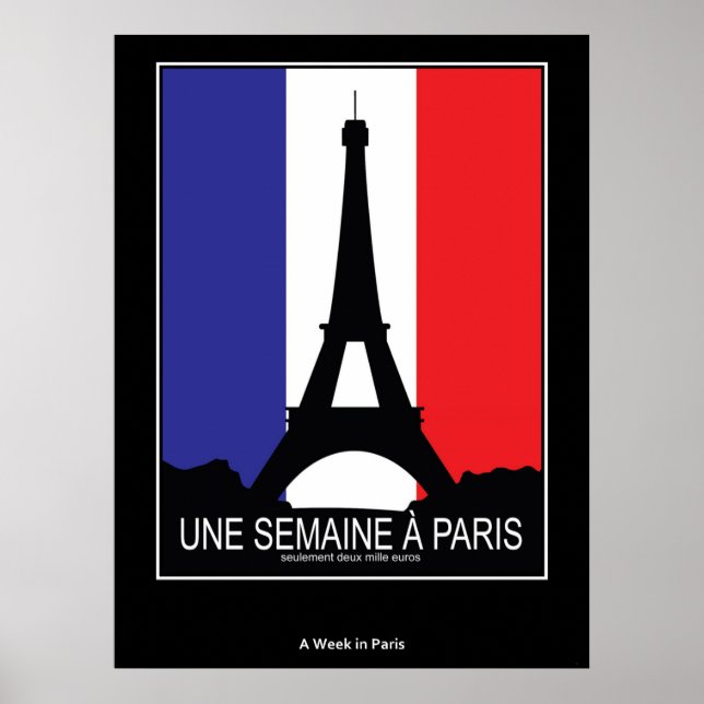 Poster vintage Une semaine à Paris (Devant)