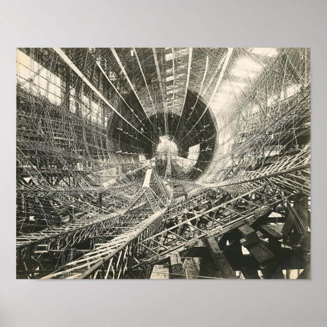 Poster vintage USS Shenandoah Airship Construction (Devant)