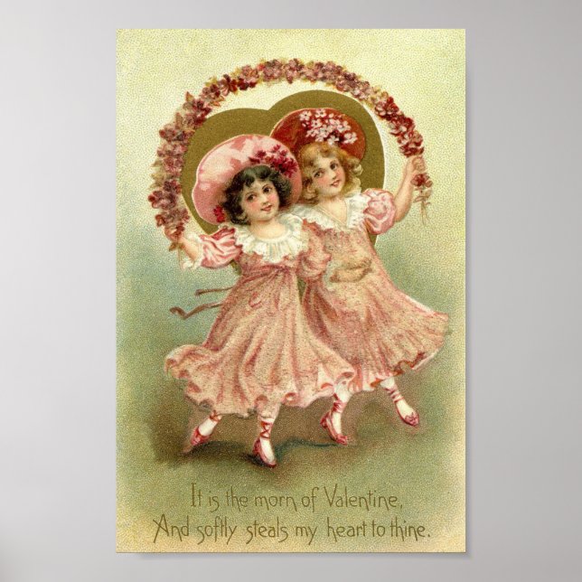 Poster Vintage Valentine Girls (Devant)