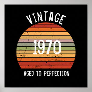 Poster Vintage Vieilli À La Perfection Année De Naissance