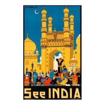 Vintage Voir l'affiche de voyage en Inde par G.D.D