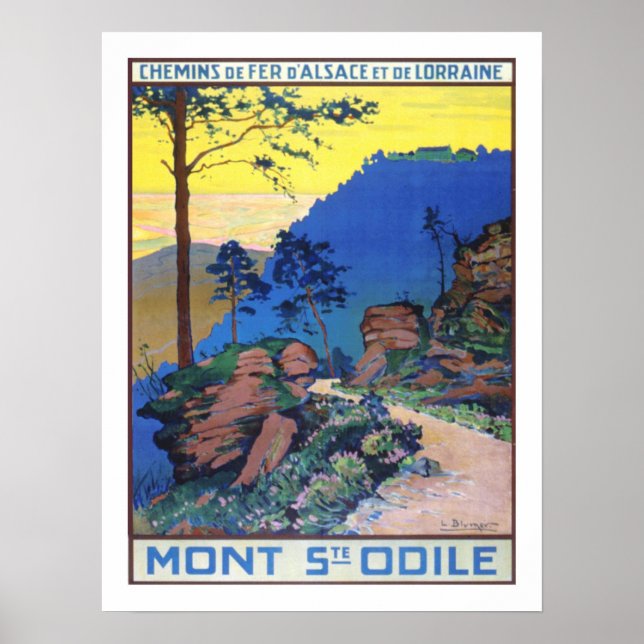 Poster Vintage voyage Alsace France (Devant)
