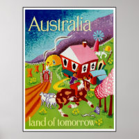 Poster vintage Voyage Art historique Australie