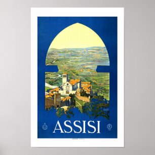 Poster Vintage voyage Assisi