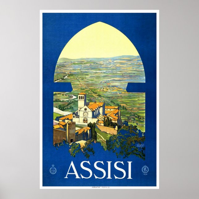 Poster Vintage voyage "Assisi" (Devant)
