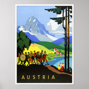 Poster Vintage voyage Autriche