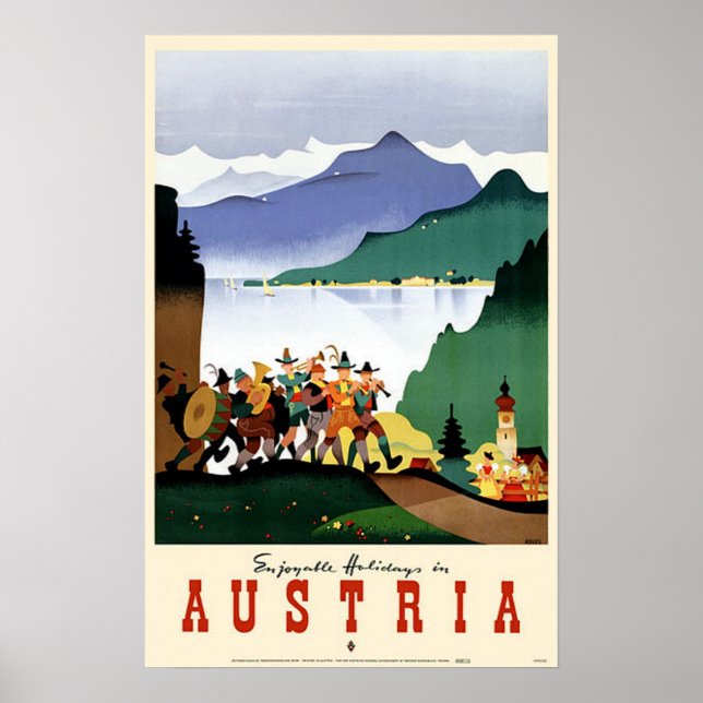 Poster Vintage voyage Autriche (Devant)