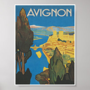 Poster Vintage voyage Avignon France