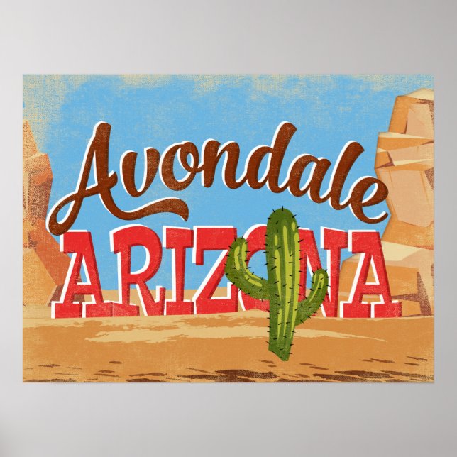 Poster Vintage voyage Avondale Arizona (Devant)