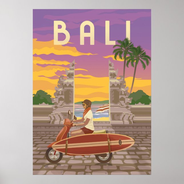 Poster Vintage voyage Bali (Devant)