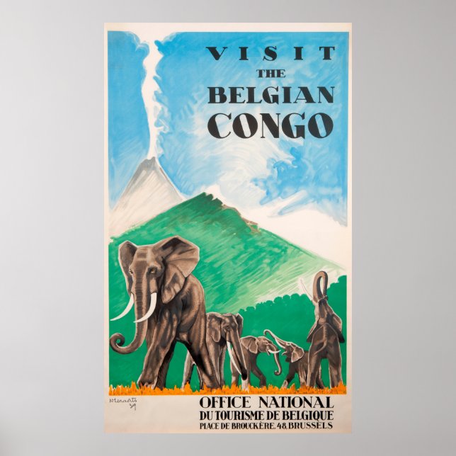 Poster Vintage voyage - Belgique Congo (Devant)