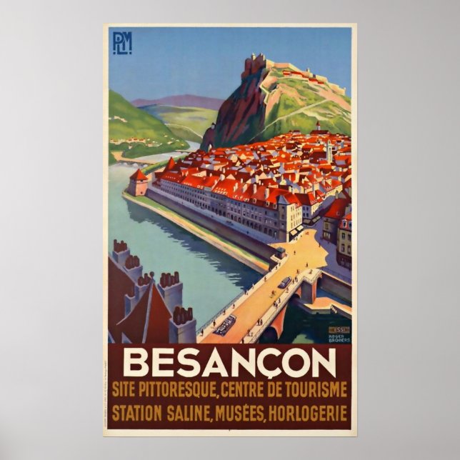 Poster Vintage voyage Besancon France (Devant)