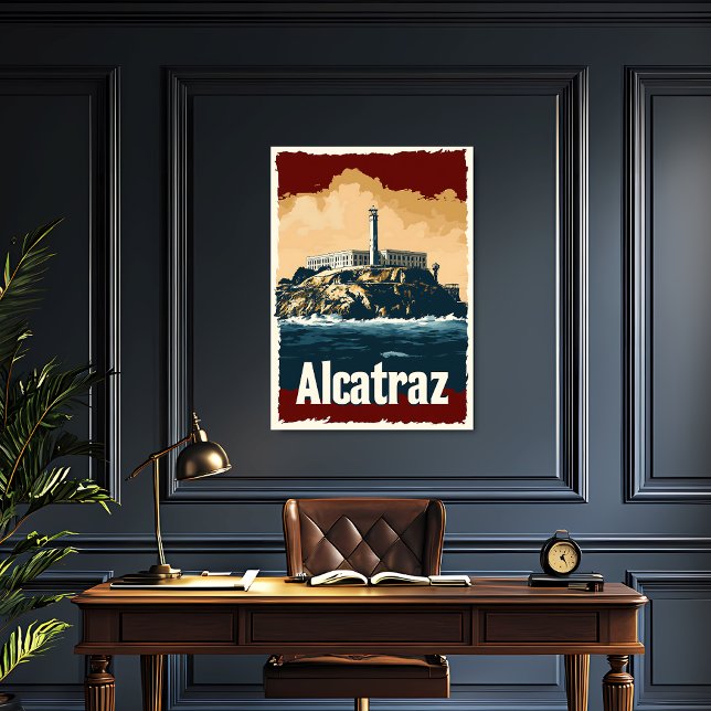 Poster Vintage voyage Bold Alcatraz (Créateur téléchargé)