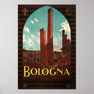 Poster Vintage voyage, Bologne, Italie