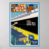 Poster Vintage voyage "Boston and Maine"