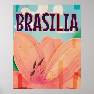 Poster Vintage voyage Brasilia