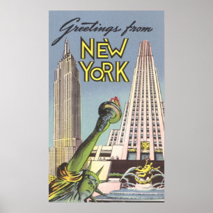 Poster Vintage voyage, Célèbre ville de New York