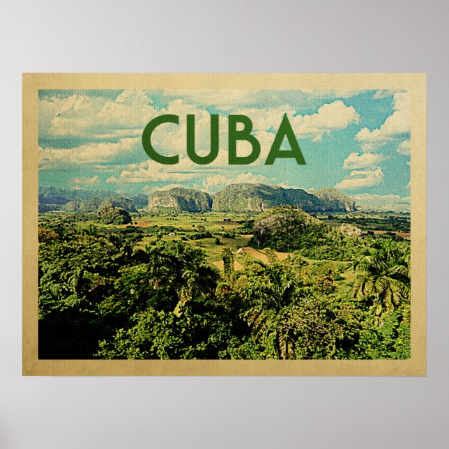 Poster Vintage voyage Cuba (Devant)