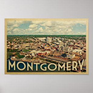 Poster Vintage voyage d'affiche de Montgomery Alabama