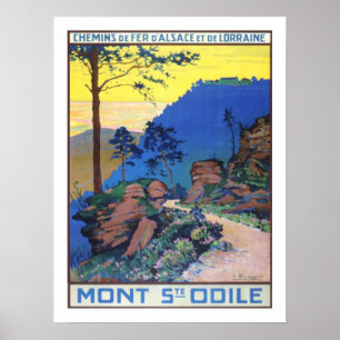 Poster Vintage voyage d'Alsace France
