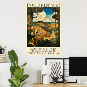 Poster Vintage voyage, Dans Le Vieux Kentucky, NC 