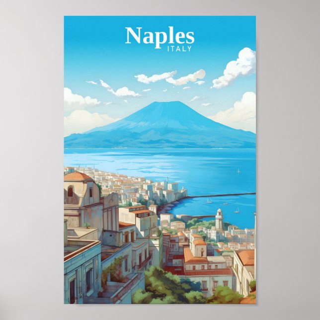 Poster Vintage voyage d'art de Naples Italie (Devant)