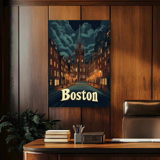 Poster Vintage voyage de Boston (Créateur téléchargé)