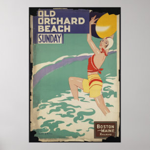 Poster Vintage voyage de Boston et Imprimés rétros