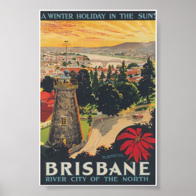 Poster Vintage voyage de Brisbane Australie (Devant)